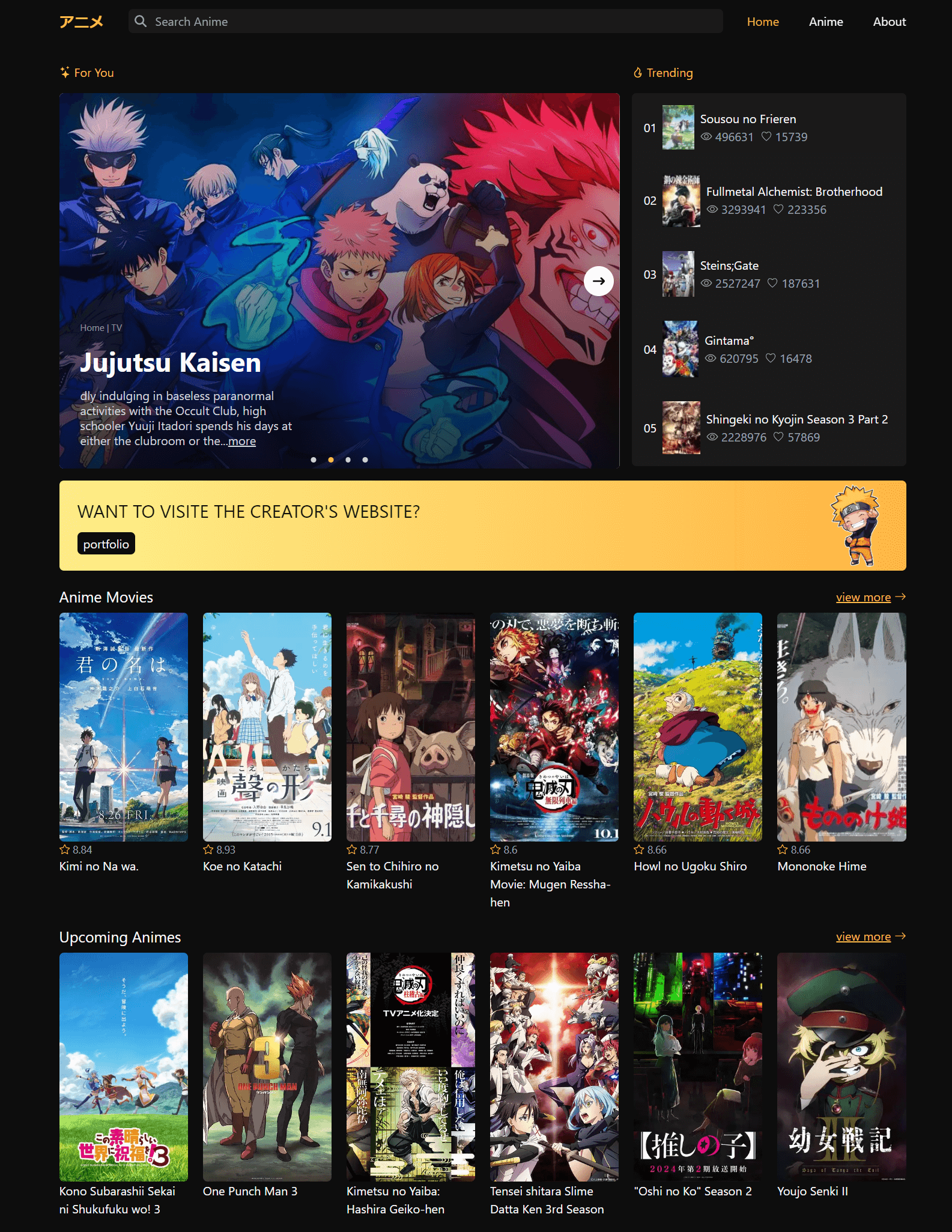 anime app screenshot
